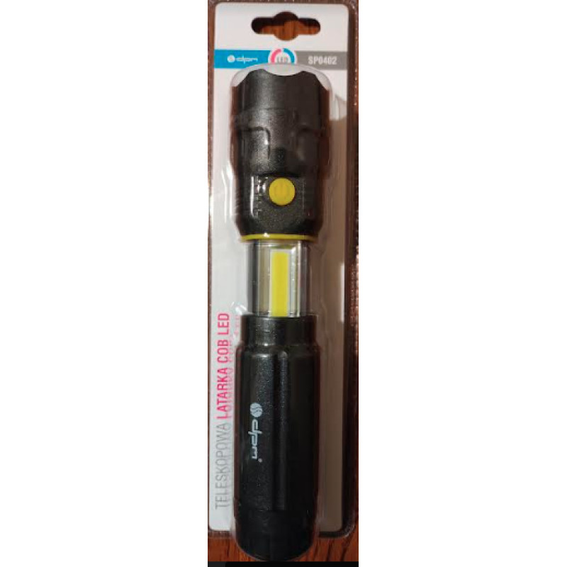 Ліхтарик LED ручний телескопічний чорний 55+150Lm 4*ААА (SP0402)
