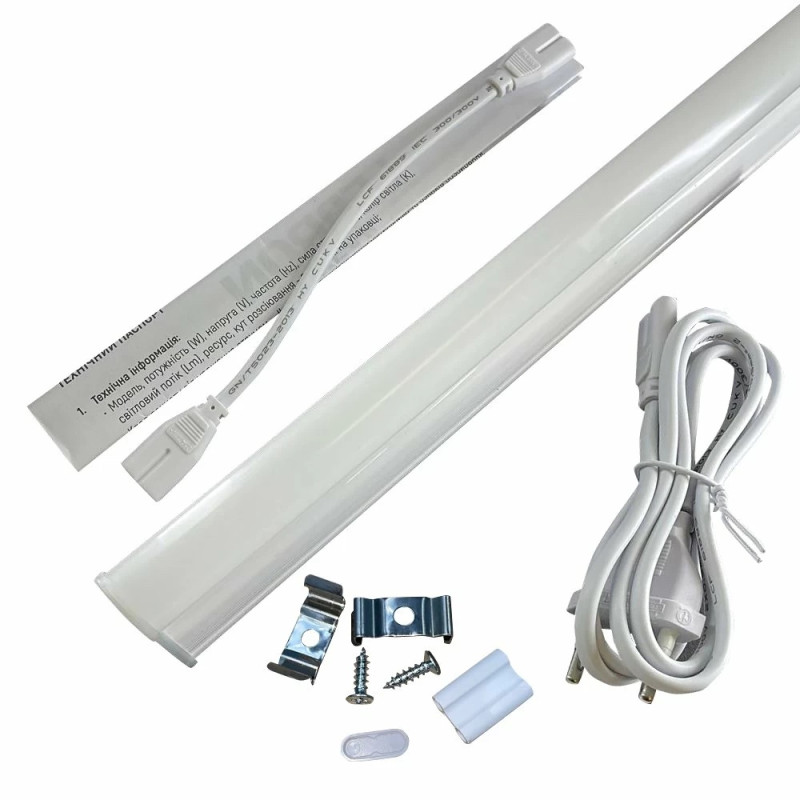 Линейный LED светильник мебельный LEBRON L-T5-PL, 12W, 4100K, 1050Lm, 900мм, со шнуром и вилкой 13-20-06-1