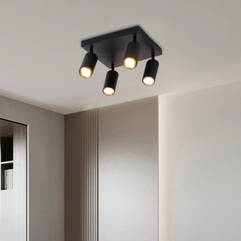 Светильник спот INN-23196BK черный на 4 плафона