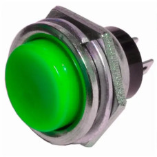 Кнопка LEMANSO LSW14 круглая зеленая металл OFF-(ON)/DS-212