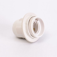 Патрон E27 ERKA 03 с гайкой пластиковый, белый