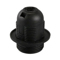 Патрон E27 ERKA 03, із гайкою пластиковий, чорний