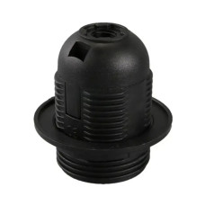 Патрон E27 ERKA 03, с гайкой пластиковый, черный