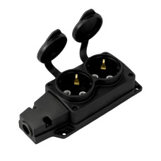 Колодка 2 гнезда с заземлением, 16А, каучук, (IP44), Mutlusan