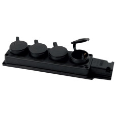 Колодка четверная ERKA 6004, с/у и заглушками 4x16 (каучук)