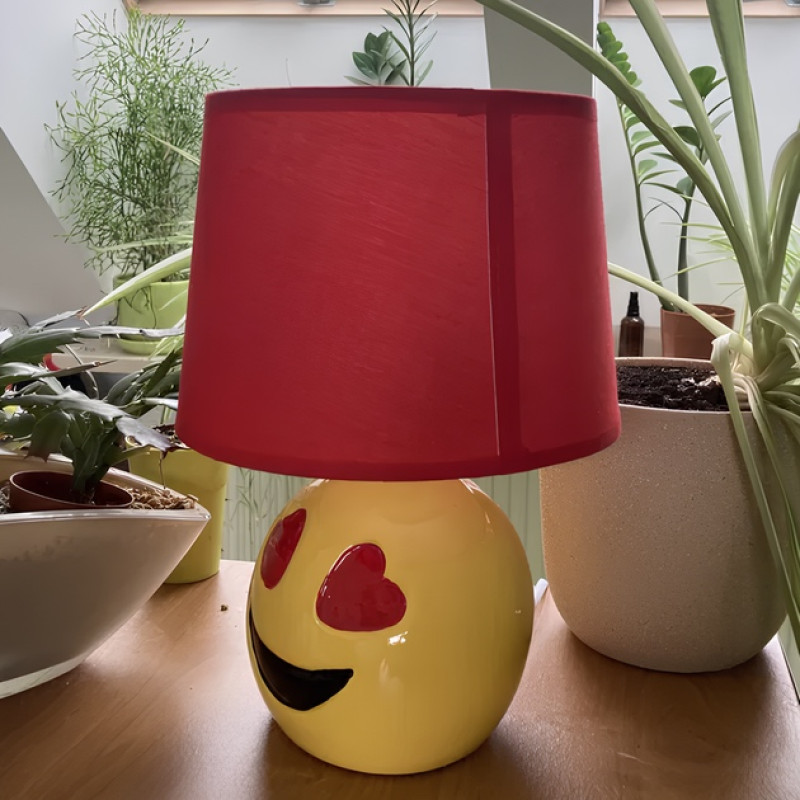 Лампа настільна Sirius "Смайлик" з керамічною основою під лампу Е14 червоно-жовта IP20 D1-509
