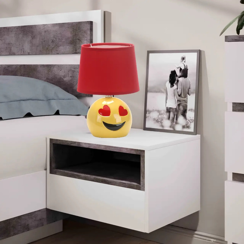 Лампа настільна Sirius "Смайлик" з керамічною основою під лампу Е14 червоно-жовта IP20 D1-509