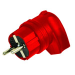Вилка с заземлением, 16А, каучук, Г-образная, красная, Mutlusan