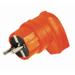 Вилка с заземлением, 16А, каучук, Г-образная, оранжевая, Mutlusan