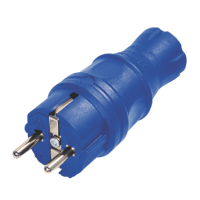 Вилка с заземлением, 16А, каучук, прямая, синяя, Mutlusan