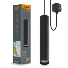 LED светильник подвесной накладной VIDEX 10W GU10 4100K черный (VL-SP-10034B)