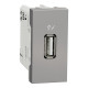 Розетка USB 2.0 одинарная 1.05А тип A (1 модуль) Unica New Schneider Electric алюминий NU342830