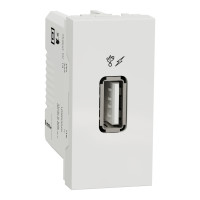 Розетка USB 2.0 одинарна 1.05А тип A (1 модуль) Unica New Schneider Electric біла NU342818