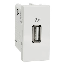 Розетка USB 2.0 одинарна 1.05А тип A (1 модуль) Unica New Schneider Electric біла NU342818