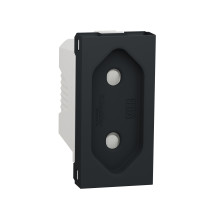 Розетка без з/к з шторками 16А 1 модуль Unica New Schneider Electric антрацит NU303154