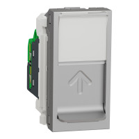 Розетка комп'ютерна RJ45 кат.5 UTP (1 модуль) Unica New Schneider Electric алюміній NU341030