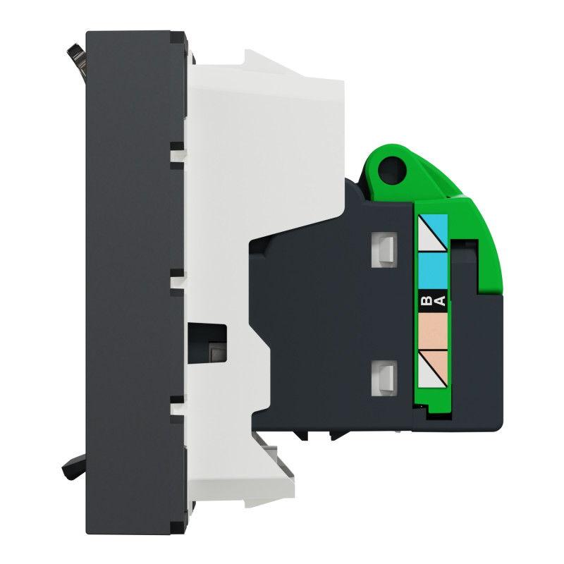 Розетка компьютерная RJ45 кат.5 UTP (2 модуля) Unica New Schneider Electric антрацит NU341154