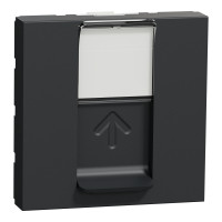 Розетка компьютерная RJ45 кат.5 UTP (2 модуля) Unica New Schneider Electric антрацит NU341154