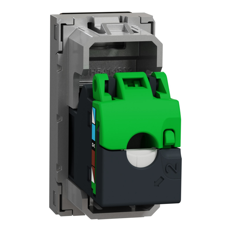 Розетка комп'ютерна RJ45 кат.6 STP (1 модуль) Unica New Schneider Electric алюміній NU341630