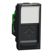 Розетка компьютерная RJ45 кат.6 STP (1 модуль) Unica New Schneider Electric антрацит NU341654