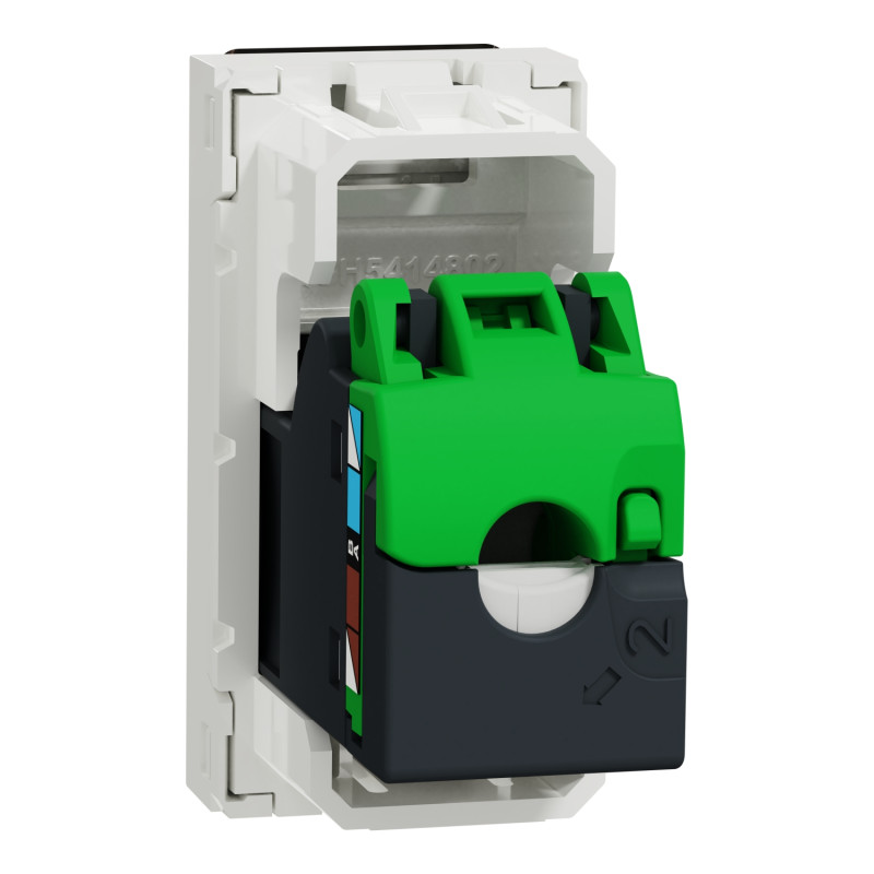 Розетка комп'ютерна RJ45 кат.6 STP (1 модуль) Unica New Schneider Electric біла NU341618