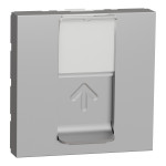 Розетка компьютерная RJ45 кат.6 STP (2 модуля) Unica New Schneider Electric алюминий NU341730