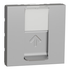 Розетка компьютерная RJ45 кат.6 STP (2 модуля) Unica New Schneider Electric алюминий NU341730