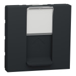 Розетка компьютерная RJ45 кат.6 STP (2 модуля) Unica New Schneider Electric антрацит NU341754