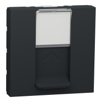 Розетка компьютерная RJ45 кат.6 STP (2 модуля) Unica New Schneider Electric антрацит NU341754