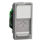 Розетка компьютерная RJ45 кат.6 UTP (1 модуль) Unica New Schneider Electric алюминий NU341430