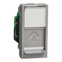 Розетка комп'ютерна RJ45 кат.6 UTP (1 модуль) Unica New Schneider Electric алюміній NU341430