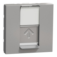 Розетка комп'ютерна RJ45 кат.6 UTP (2 модулі) Unica New Schneider Electric алюміній NU341530