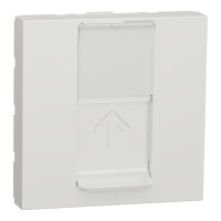 Розетка компьютерная RJ45 кат.6 UTP (2 модуля) Unica New Schneider Electric белая NU341518