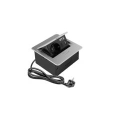 Мебельная розетка в столешницу врезная GTV AVARO, 1хSHUKO, USB A+C, кабель 1.5 м, алюминий AE-PB1SAVA-53N
