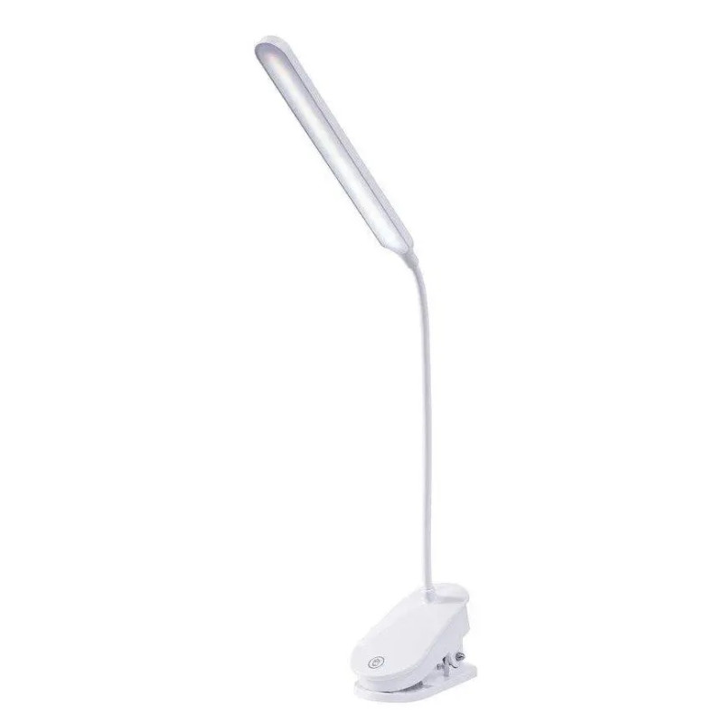 Настольная LED лампа 6W/3W Valeso на гибкой прищепке 3000/4000/6000К белая IP20 1930 WT