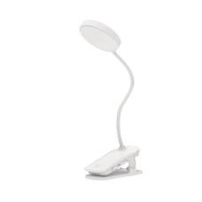 Настільна LED лампа 7W/4W Valeso на прищіпці з гнучким корпусом 3000/4000/6000К біла IP20 QG003 WT