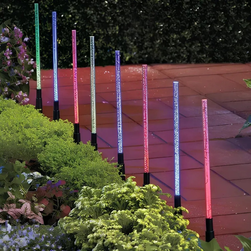 Уличные садово-парковые светильники Sirius наземные с цветными светодиодами на сон. батареи SLP31