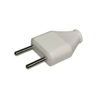 Вилка без заземления ERKA 1000 плоская белая 10А