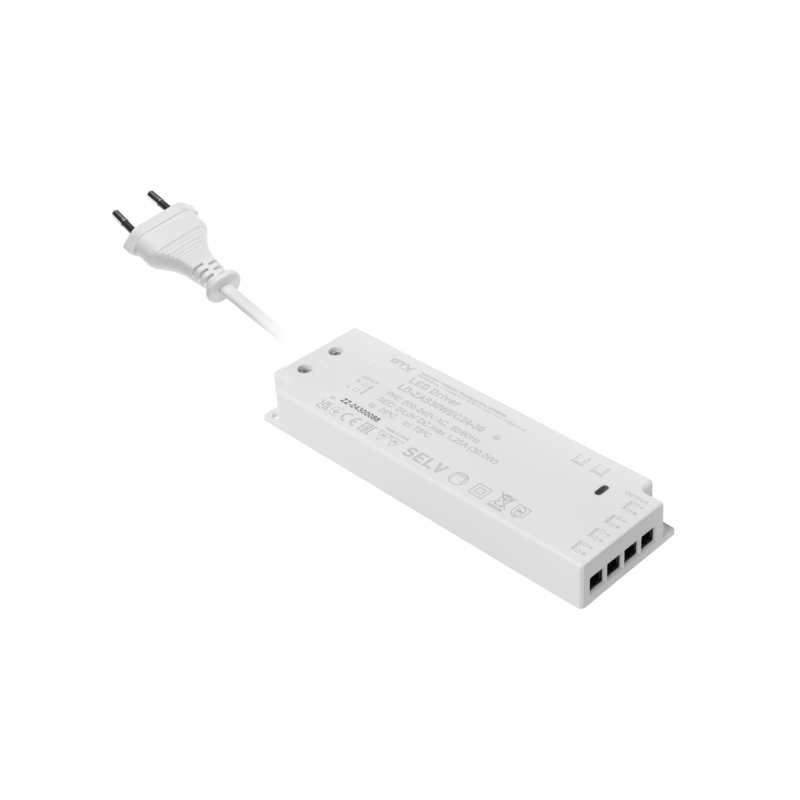 Блок живлення EASY CLICK, DC24В, 30 Вт, вхід AC220-240В, IP20 GTV LD-ZAS30WEC24-30