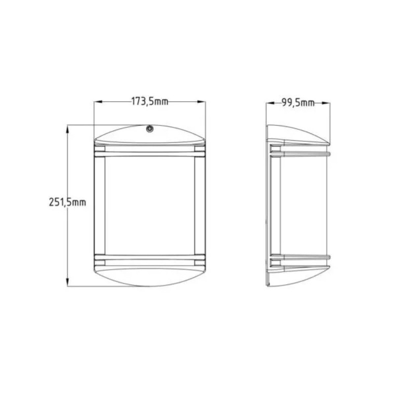 Фасадный светильник садовый GARDEN настенный, 40W, E27, IP44, ударопрочный PC/PP, черный
