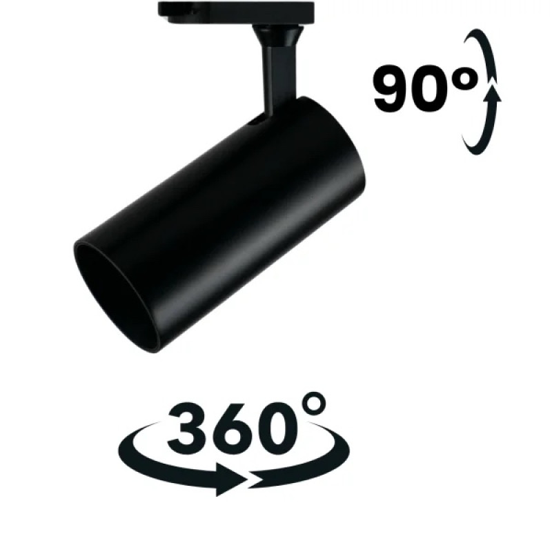 Трековый светодиодный светильник VELMAX V-TRL-Т, 15W, 1200Lm, 4100K, 220V, черный 25-31-04