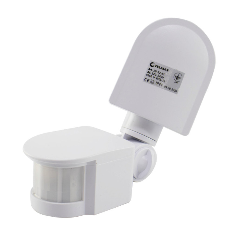Датчик движения VELMAX V-IMS-11, AC220-240V, угол обнаружения 180 градусов 29-22-11