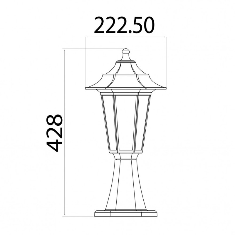 Світильник садовий FLORA, 40W, E27, IP44, ударостійкий, білий