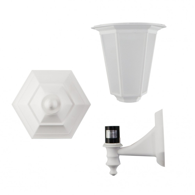 Світильник садовий FLORA, настінний з ніжкою, 40W, E27, IP44, ударостійкий PC/PP, білий