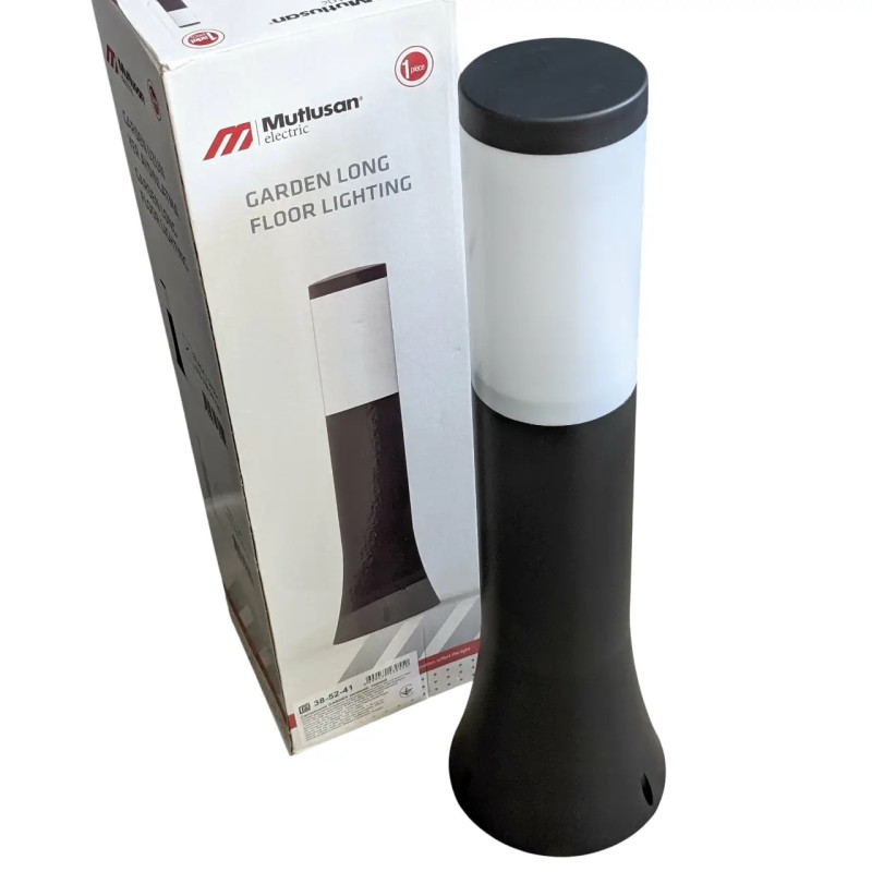 Светильник садовый столбик GARDEN большой, 40W, E27, IP44, ударопрочный PC/PP, черный