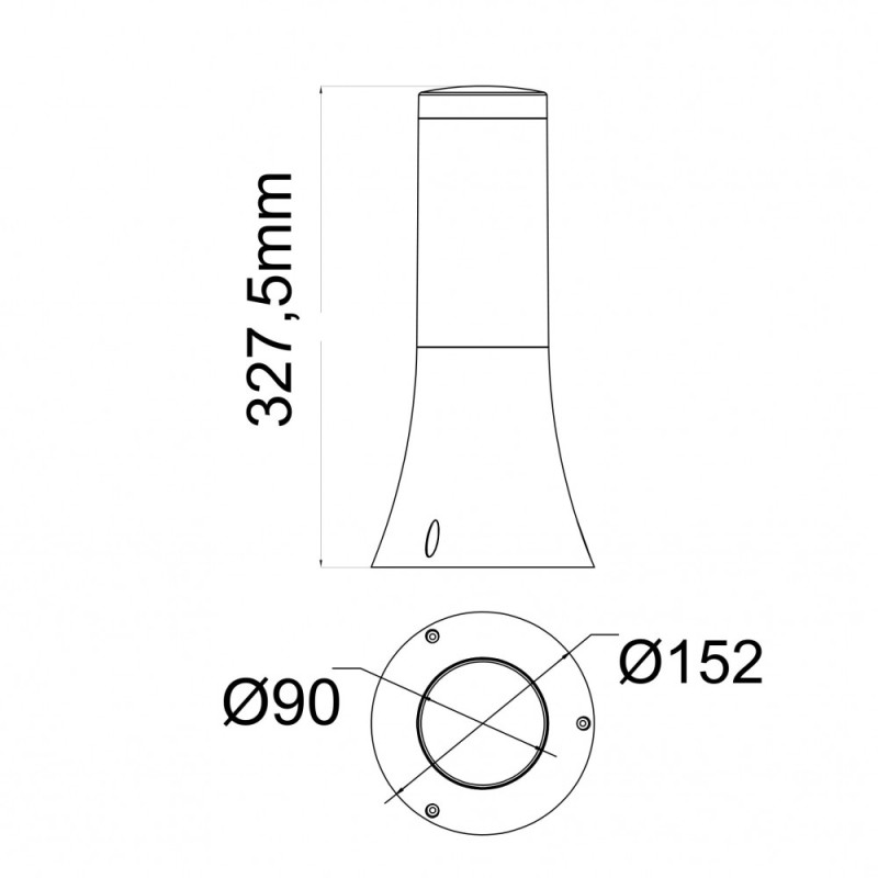 Світильник стовпчик GARDEN малий, 40W, E27, IP44, ударост. PC/PP, сірий