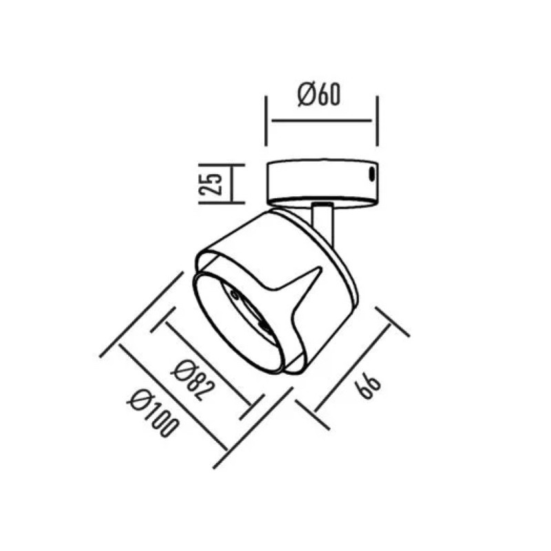 Светильник спот точечный поворотный накладной без лампы MAXUS Spot Flora Base GX53 Black Golden MAX-SF-GX53-BG