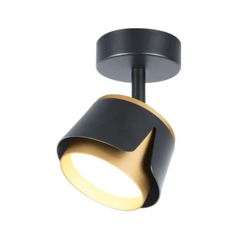 Светильник спот точечный поворотный накладной без лампы MAXUS Spot Flora Base GX53 Black Golden MAX-SF-GX53-BG
