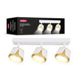 Светильник спот точечный поворотный накладной без лампы MAXUS Spot Flora Base  GX53x3 White Golden 3-MAX-SF-GX53-WG