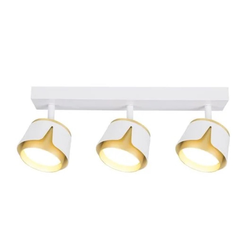 Светильник спот точечный поворотный накладной без лампы MAXUS Spot Flora Base  GX53x3 White Golden 3-MAX-SF-GX53-WG